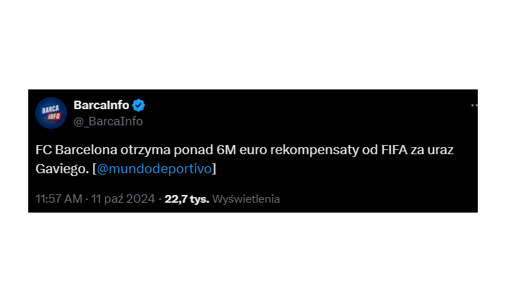 HIT! Tyle Barca MILIONÓW DOSTANIE od FIFA za uraz Gaviego!